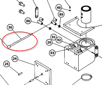 794-8011-97 column lock handle arm